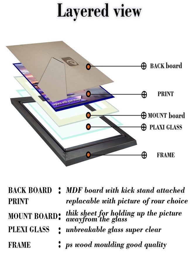 Photon A4 Certificate Photo Frame Set of 6 | 8.3x11.7 Inch Dark Brown Wood Finish | Display Awards Documents Photos | Wall Mount & Tabletop | Acrylic Glass Front | Ideal for Home Office Gifting | Diploma Picture Frame - Image 3